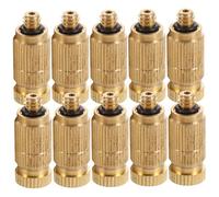 MERRYHAPY 10pcs High Pressure Brass Misting Nozzles Threaded Atomizing Sprayer Heads Outdoor Cooling System Replacement for Garden Sprayer