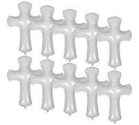 MERRYHAPY 10PCS Jumbo White Cross Balloons for Baptism and Communion Lightweight Religious Decor for Christening Christmas Party Memorial Easy to Hang and Store