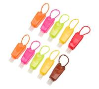 MERRYHAPY 10pcs Silicone Hand Bottle Case Set, Portable Refillable Travel Liquid Container with Oval Dual-sided Soft Covers, Mixed Colors for On-the-go Hand and Perfume Dispensing