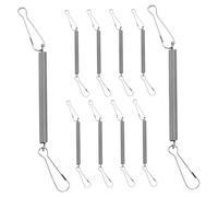 MERRYHAPY 10pcs Stainless Steel Spring Hooks Retractable Fasteners for Small Animal Cages Fit Secure Water Bottle and Feeder Clips for Rabbits Guinea Pigs Hamsters