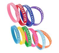 MERRYHAPY 10Pcs Star Student Silicone Wristbands Multi Color Reward Bracelets for Classroom Recognition School Spirit Motivation for Boys