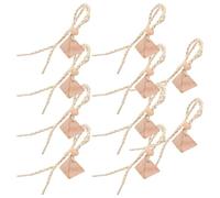 MERRYHAPY 10pcs Wooden Triangular Essential Oils Fragrance Bottle Caps with String Pendant for Car Diffuser, Easy to Open and Close, Elegant and Sophisticated Air Freshener Accessory