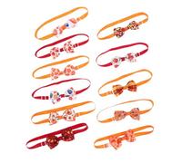 MERRYHAPY 11pcs Adjustable Halloween Pet Bow Ties Pumpkin Maple Leaf Neckties for Autumn Cat Puppy Soft Non-irritating Fall Collar Decoration for Dogs and Cats
