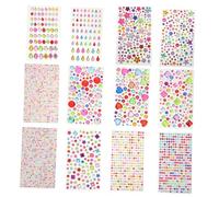 MERRYHAPY 12 Sheets Self-Adhesive Acrylic Face Gems Rhinestone Stickers with Teardrop Flatback Shapes for Makeup Crafts Halloween Party Decorations