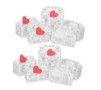 MERRYHAPY 12pcs Christmas Cardboard Treat Boxes Large DIY Coloring Handheld Tote with Festive Gingerbread Design for Holiday Party Favors Candy Cookie Containers