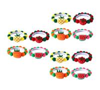 MERRYHAPY 12pcs Kitten Collar Adorable Pet Neck Decor Watermelon Strawberry Pineapple Carrot Designs Comfortable Breathable for Festivals and Everyday Wear