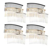 MERRYHAPY 12pcs Metal Hair Side Combs Diy Hairpins for Women Wedding Bridal Veil Holders in Black Gold Silver