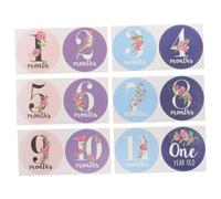 MERRYHAPY 12pcs Milestone Stickers Set Adorable Boy Girl Monthly Stickers for Newborn Photo Props Reusable Non-damaging Great Texture for Capturing Monthly Growth