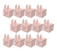 MERRYHAPY 12pcs Rabbit Shaped Candy Box Bunny Paper Boxes with Sealing Design Multipurpose Foldable Paper Packaging for Wedding Anniversary Party Favor