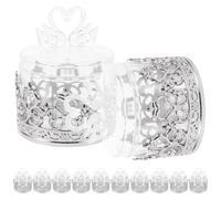 MERRYHAPY 12pcs Swan-shaped Plastic Candy Containers with Attractive Silver Electroplated Finish and Ample Space, Elegant Party Favor Boxes for Birthdays and Event Planning