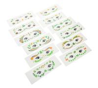 MERRYHAPY 12sheets Shamrock Face Gems St Patricks Day Temporary Fun Irish Festival Stickers for Adults Boys and Girls