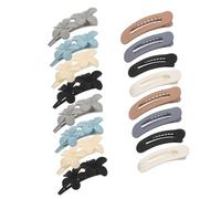 MERRYHAPY 16pcs Matte Floral Hair Clips Realistic Flower Flat Claw Clips with Nonslip Texture for Side Bangs and Fringe Styling Elegant Vintage Hair Accessories for Women