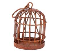MERRYHAPY 1Pc Cage Pendant Decor Mini Hollow Cage for Micro Gardening Art for Garden Landscaping Rustic Brown Finish for Miniature Garden Decorations