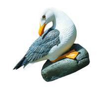 MERRYHAPY 1pc Mediterranean Seagull Resin Landscape Sculpture Chic for Home Unique Stylish Ornament for Friends Family Realistic Design for Coastal Decor