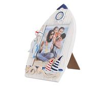 MERRYHAPY 1pc Mediterranean Style Wooden Photo Frame Elegant Tabletop Picture Holder for Home Decoration Rustic Nautical Design for Wedding Present and Coastal Themed Interiors