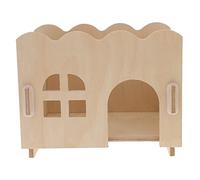 MERRYHAPY 1Pc Natural Wooden Hedgehog Shelter Comfortable Pet House for Hamsters and Animals Hideout for Playing and Sleeping White Color
