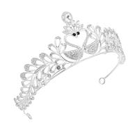 MERRYHAPY 1pc Swan Elegant Rhinestone Headpiece for Weddings Parties and Photoshoots Bride Headdress Simple and Easy to Wear Silver Design