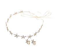 MERRYHAPY 1set Elegant Wedding Sea Star Design Hairband and Earrings Set Bridal Headdress Rhinestone Decor for Bride and Bridesmaid Accessories