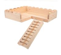 MERRYHAPY 1set Large Extra Large Hamster Cage Solid Wood Platform Tubes Toys Supplies for Hamsters