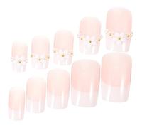 MERRYHAPY 1set Nails Flower Design Easy to Apply Fake Nail Art for Women for Parties Weddings and Daily Use Manicure Supplies Jelly Double-sided Style