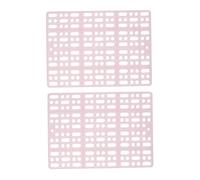 MERRYHAPY 2 Pcs Pink Plastic Rabbit Foot Mats 4 Fixed Tabs, Non-slip Pet Cage Playpen Pads Suitable for Indoor Rabbit and Small Animal Cages