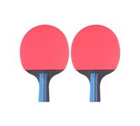 MERRYHAPY 2 Pcs Table Tennis Racket Set with Short Handle Pen-hold Design, Comfortable to Use Poplar and Rubber Paddle for Training and Sports, Includes 3 Ping Pong Balls for Improved Ball