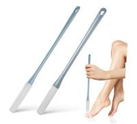 MERRYHAPY 2 Pcs Toe Cleaning Brushes with Long Handle for Shower Foot Scrubber Silicone Feet Cleaning Brush for Elderly Ergonomic Grip Dense Bristles for Exfoliating and Itch Relief Hanging