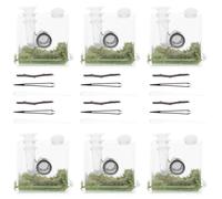 MERRYHAPY 2 Sets Transparent Acrylic Jumping Spider Habitat Case Breeding Box with Ventilation for Small Pets and Reptiles Safe Enclosure for Spider and Snail Care