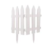 MERRYHAPY 2 Sets White Garden Fence Plastic Edging Lawn Borders with Spiked Feet Easy Install Outdoor Decorative Picket Fence for Flowerbeds Patios and Garden Supplies