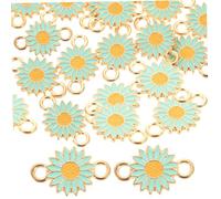 MERRYHAPY 20pcs Blue Alloy Sunflower Pendant Charms for DIY Jewelry Making Skin-friendly Bracelet Connectors and Necklace Link Accessories Fine Grinding Craft Supplies