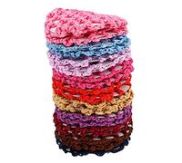 MERRYHAPY 20pcs Elastic Crochet Bun Cover Net Handmade Mesh Hair Nets for Dancers Gymnasts and Performers and Lightweight for Everyday Use and Special Occasions