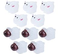 MERRYHAPY 20pcs Glow the Dark Resin Sheep Figurines for Doll House Landscape Decor, Mini Garden Micro-landscape Scene Props with Fine Workmanship, Cute Cartoon Style Sheep for Desktop
