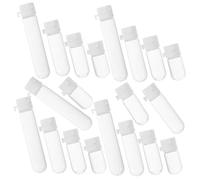 MERRYHAPY 20pcs Round Bottom Glass Bottles Set with Lids 1.5ml-5ml Mini Refillable Essential Oil and Cosmetic Travel Containers Leak-proof Storage for Toiletry and Serum