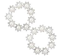 MERRYHAPY 20pcs Silver Alloy Rhinestone Flowers for DIY Crafts and Handmade Garment Accessories, Decorative Bloom Embellishments Suitable for Bags and Shirts