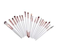 MERRYHAPY 20pcs Wooden Makeup Brush for Face Eye Lip Cosmetic Brushes with Comfortable Silky Touch and Practical Tools for Foundation Concealer Powder Application