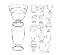 MERRYHAPY 24pcs Miniature Cups Set Tiny Multi-functional Mugs for Dollhouse Play Cute Ice Cream Cups for Portable Dollhouse Accessories