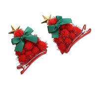 MERRYHAPY 2pcs Adorable Christmas Tree Hair Clips Festive Hair Accessories for Girls for Holiday Parties Eye-catching Xmas Decorations Charming Hairpins for Celebrations