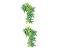 MERRYHAPY 2pcs Aquarium Decoration Plants Artificial Hanging Green Leaf Decor 40cm Realistic Aquarium Decorations