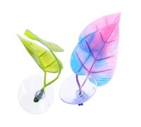 MERRYHAPY 2pcs Artificial Betta Fish Leaf Resting Spawning Bed Realistic Plants for Aquariums Fish Tank Decorations with Cups for Betta Comfort Wellbeing