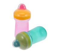 MERRYHAPY 2pcs Baby Learn to Drink Water Cup Toddler Cup Pp Silicone 300ml Capacity for 12 Month Old Pink Green