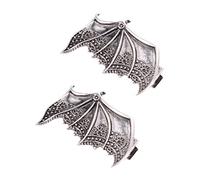 MERRYHAPY 2pcs Bat Wings Hairpins Devil Wings Clip Set Silver Gothic Halloween Hair Accessories