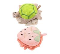 MERRYHAPY 2PCS Bath Sponge Balls Cute Turtle Strawberry Loofah Pouf Body Scrubber for Gentle Exfoliating and Fun Shower with Polyester Mesh