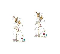 MERRYHAPY 2pcs Cartoon Zoo Animals Height Growth Wall Decals for Boy Girl Rooms Removable Height Measure Chart Stickers Fun Home Decor for Nursery and Playroom Material
