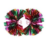 MERRYHAPY 2pcs Cheerleading Pom Poms with Handle Design at Both Ends Metallic Finish Plastic for Dance Routines and Performance Cheer by Cheerleaders and Dancers