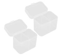MERRYHAPY 2pcs Cotton Pad Case Makeup Organizer Box for Nail Art Artists and Makeup Artists, Compact Plastic Storage with Sturdy Structure, for Home and Salon Use
