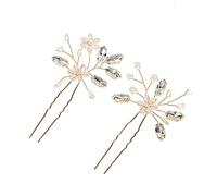 MERRYHAPY 2pcs Crystal Pearl Bridal Hair Accessories Wedding Hair Forks for Bride Bridesmaid Headpiece