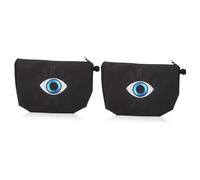MERRYHAPY 2pcs Devil's Eye Bag Zip up Wallet Evil Eye Bag Makeup Pouch Make up Traveling Organizer Bag Bags for Traveling Packing Make up Bag Cosmetic Bag Travel Toiletry Bag Black Polyester