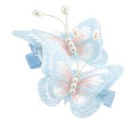 MERRYHAPY 2pcs Double-layer Butterfly Hairpin for Girls Lightweight Cloth Hair Clip for Decorative Styling for Parties and Everyday Use Elegant Embroidered Design