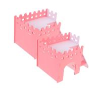 MERRYHAPY 2pcs Double Layer Hamster Hideout House Ladder Sturdy Safe Small Animal Hut for Guinea Pigs and More for Reducing Boredom and Providing Comfort