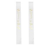 MERRYHAPY 2pcs Elegant White Maternity Sash Set for Mom Shower Decorations Fit Pregnant Mom Accessories Satin Sashes for Expecting Mothers Party